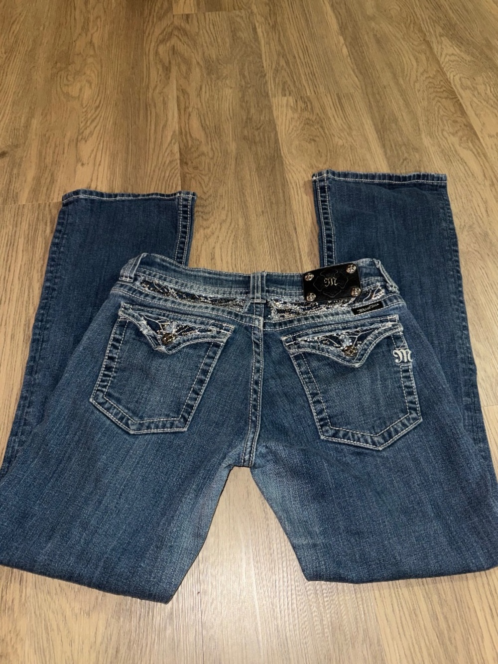 Miss Me Size 30 Rhinestone Bootcut Jeans Y2K McBling Western Cowgirl Denim